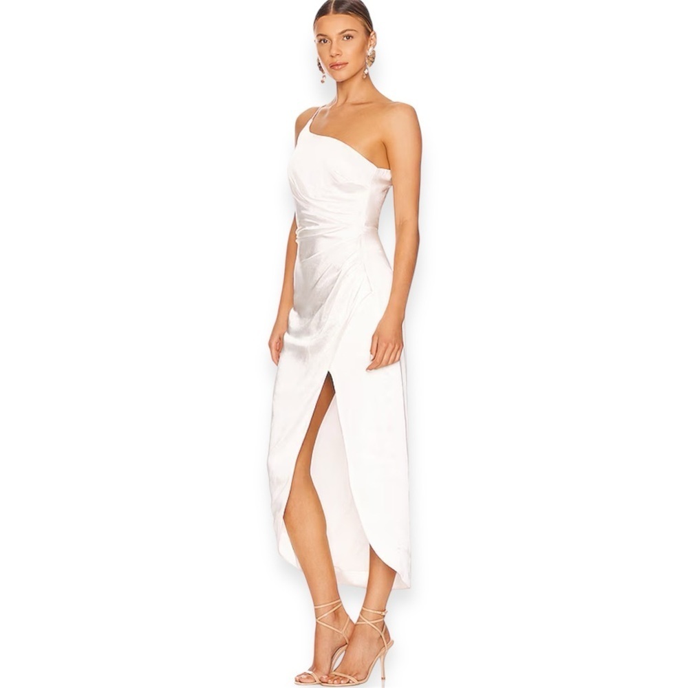 Elliatt Isabelle Dress in Ivory Elegant One-Shoulder Dress women’s size small - Picture 3 of 11